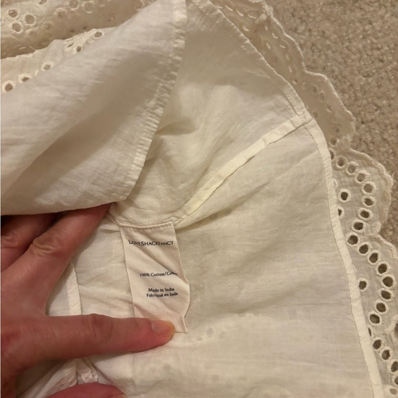 LoveShackFancy Cream Eyelet Mini Skirt - Picture 3 of 5